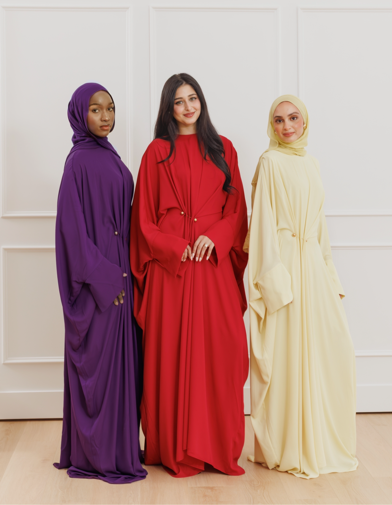 Red Draped Hardware Kaftan