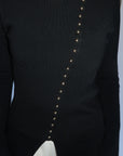 Black Gold Buttoned Sweater