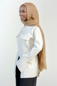 Cream Utility Slit Tunic