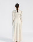 Cream Puff Sleeve Lace Up Dress- Final Sale