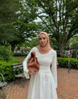 White Asymmetric Draped Dress- Final Sale