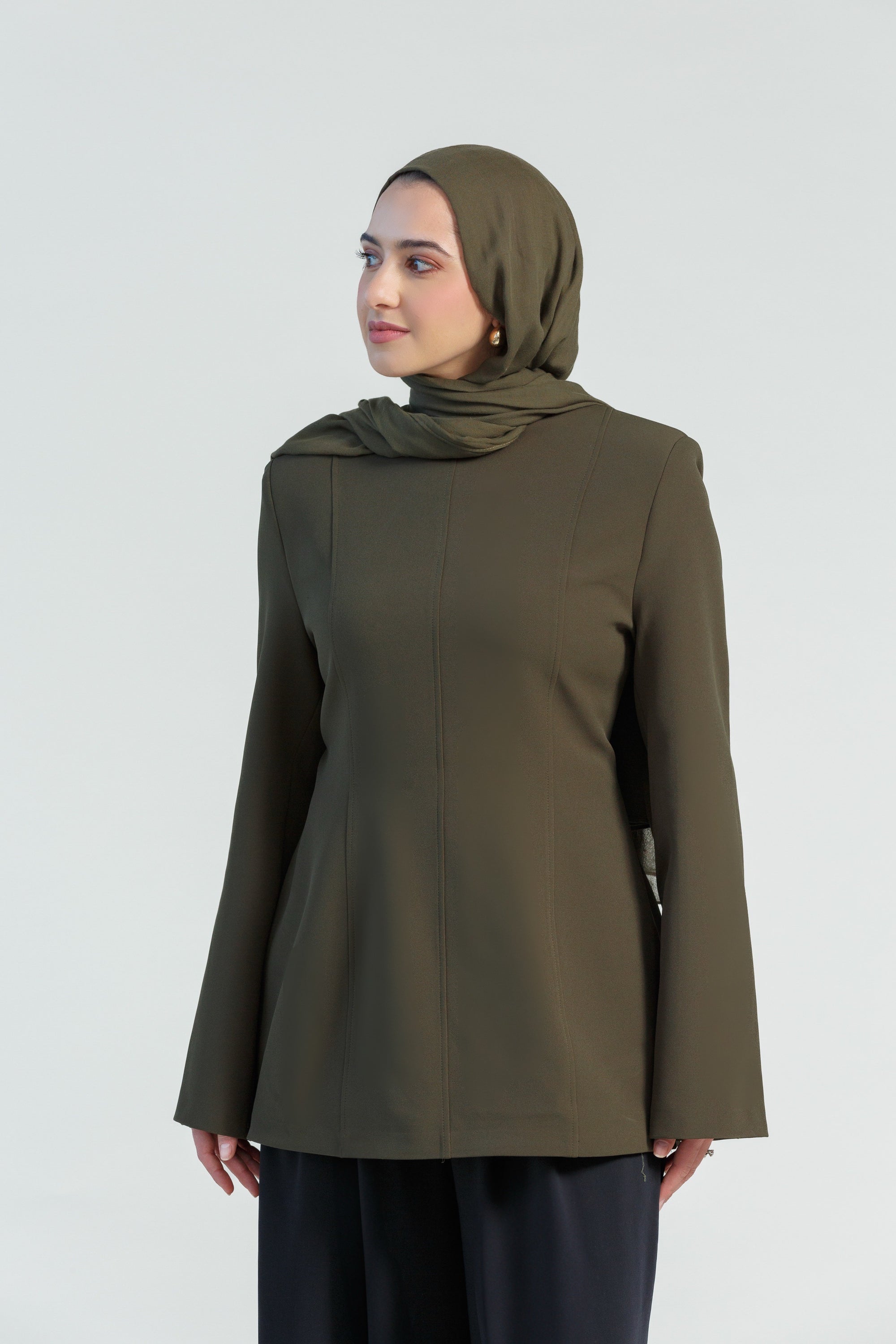 Moss Green Structured Tunic