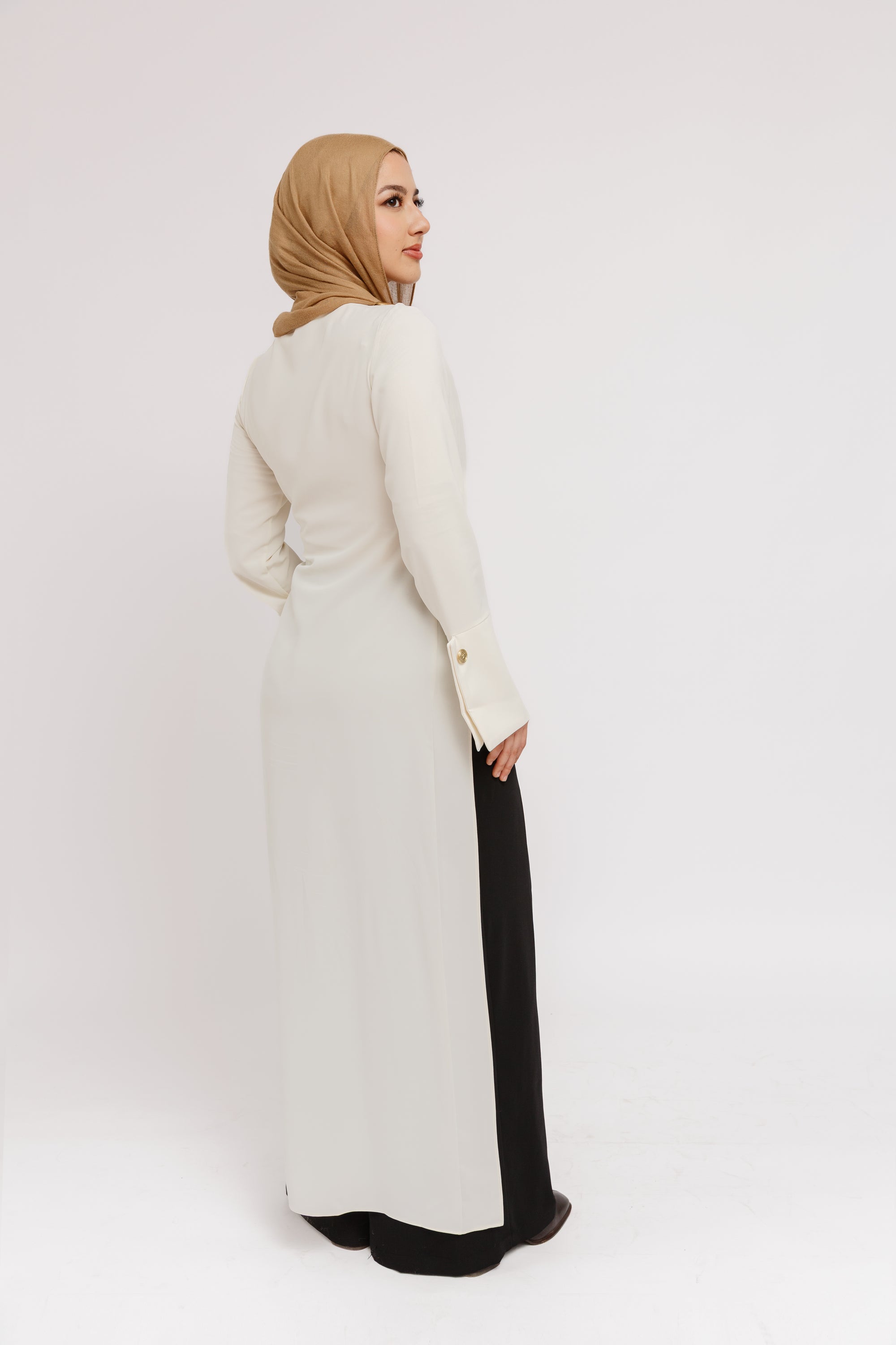 Ivory Floor Length Hardware Tunic