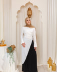 White Asymmetric Slit Tunic