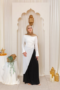 White Asymmetric Slit Tunic