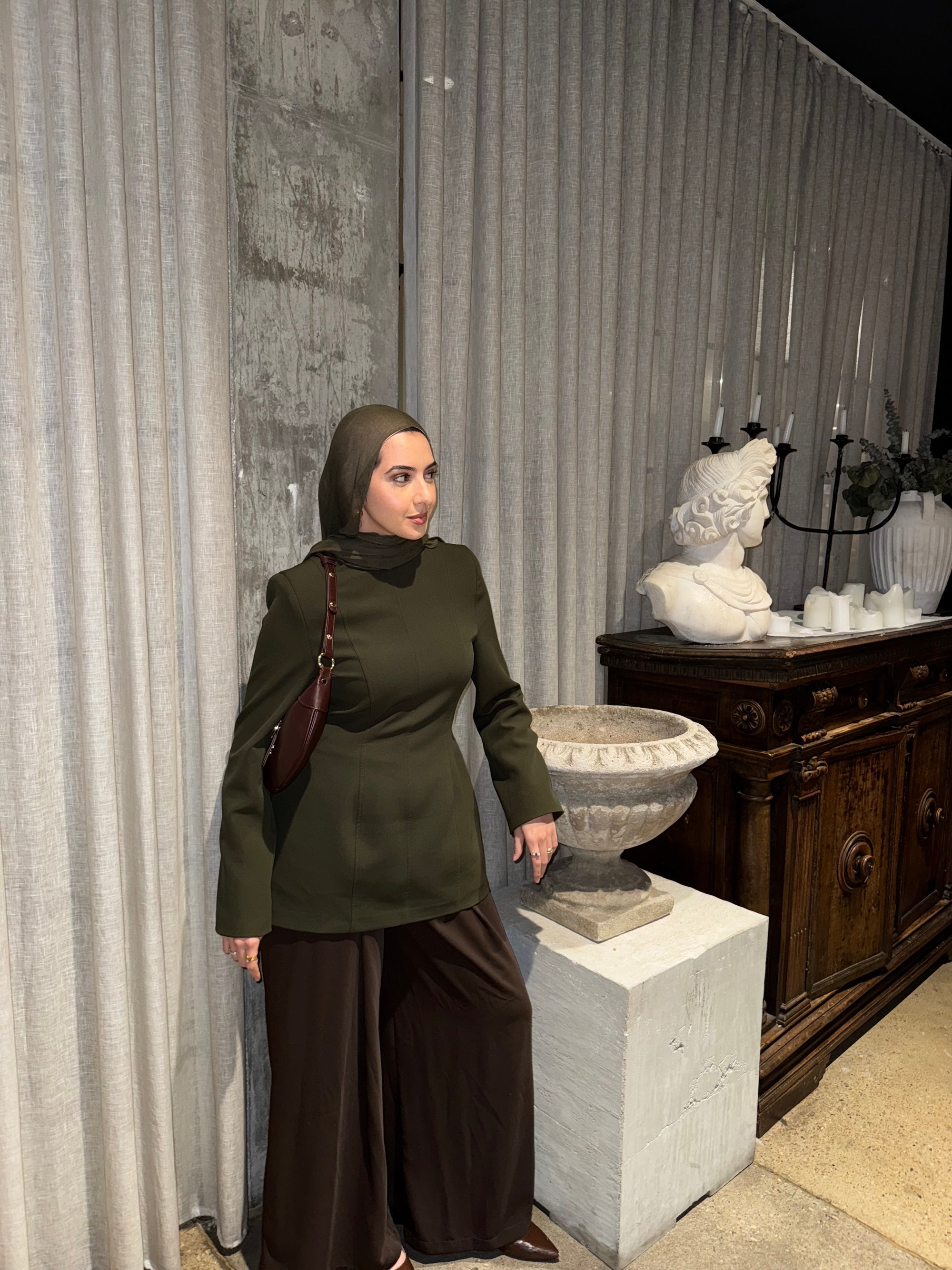 Moss Green Structured Tunic