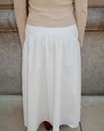 White Cotton Low Waisted Skirt