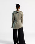Olive Green Satin Ruched Tunic