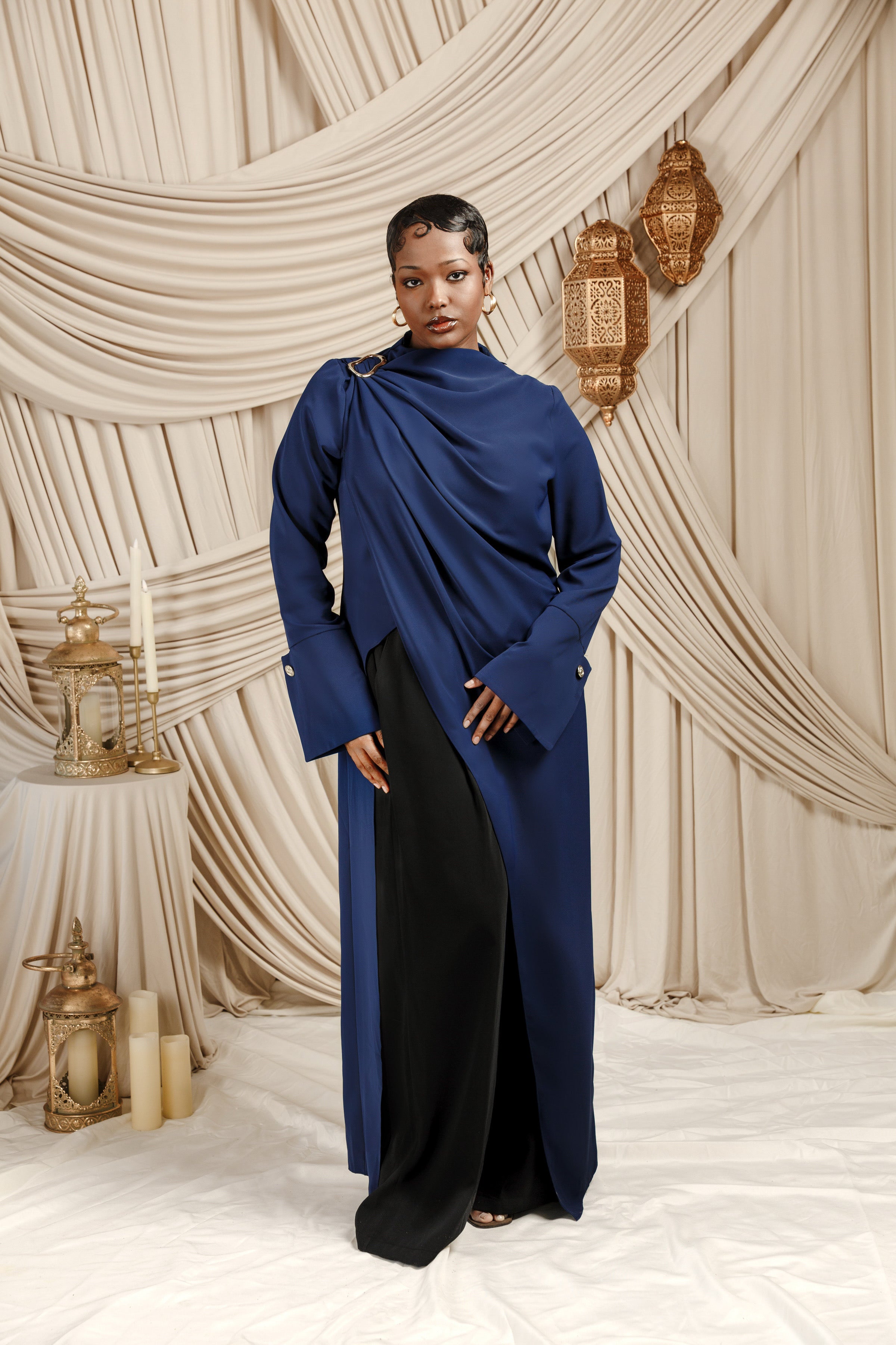 Navy Floor Length Hardware Tunic