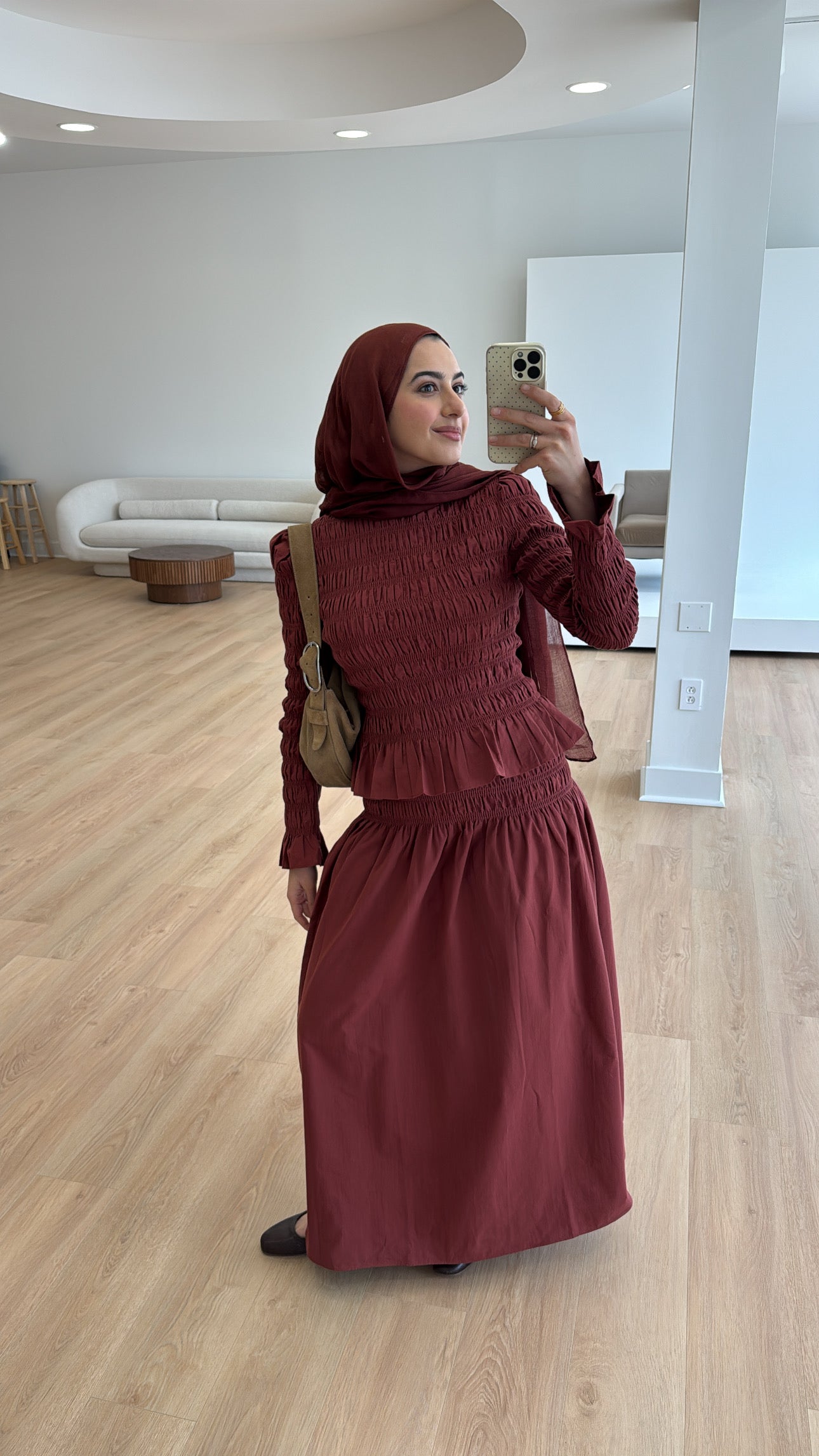 All Spice Ruched Peplum Top