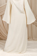 Load image into Gallery viewer, Cream Low Waisted Abaya Set (3 pcs)
