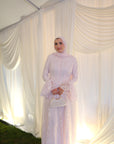Pink Bell Sleeve Lace Dress
