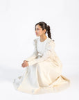 Cream Puff Sleeve Lace Up Dress- Final Sale
