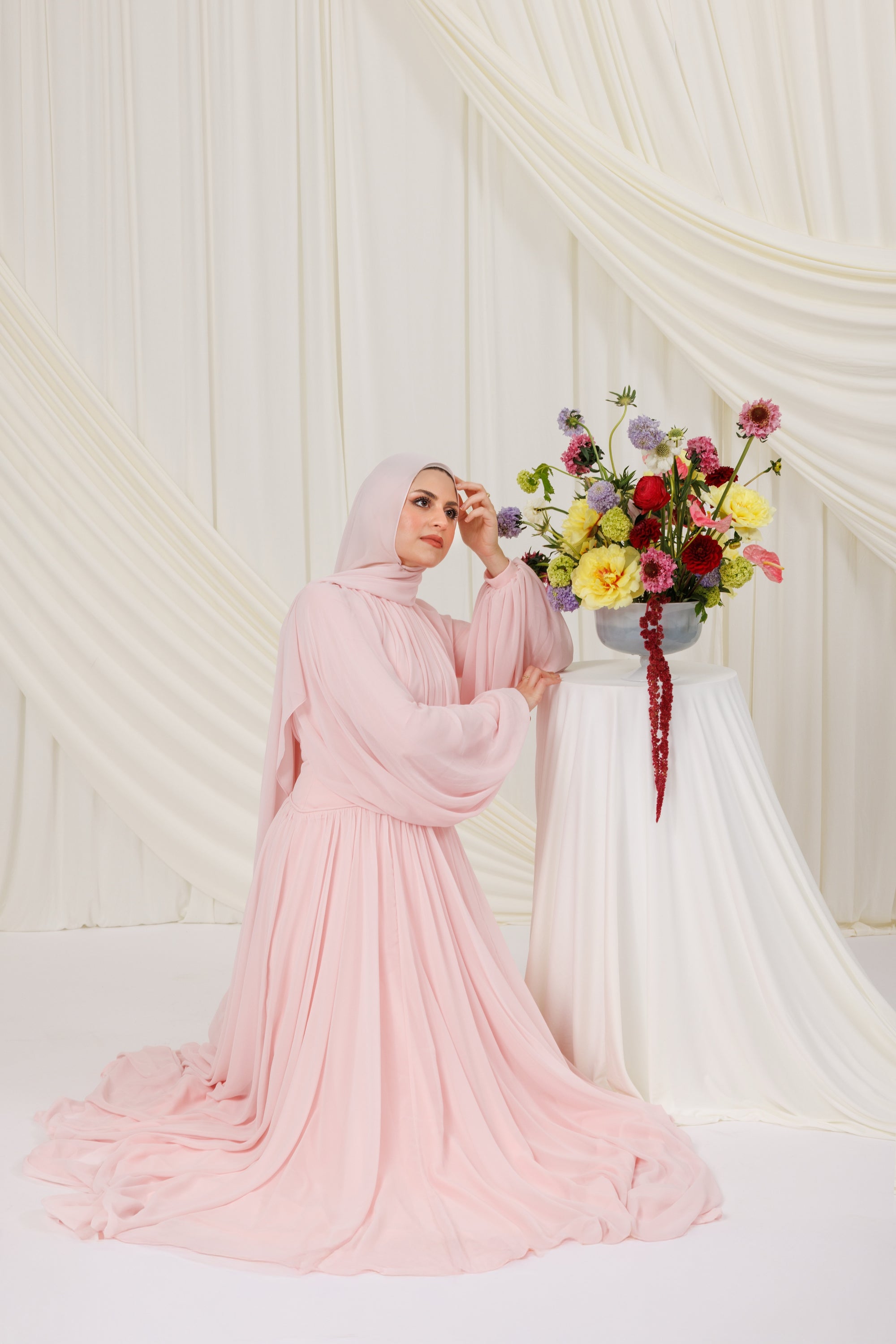 Orchid Pink Structured Belt Gown