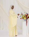 Butter Yellow Tie Neck Maxi Dress