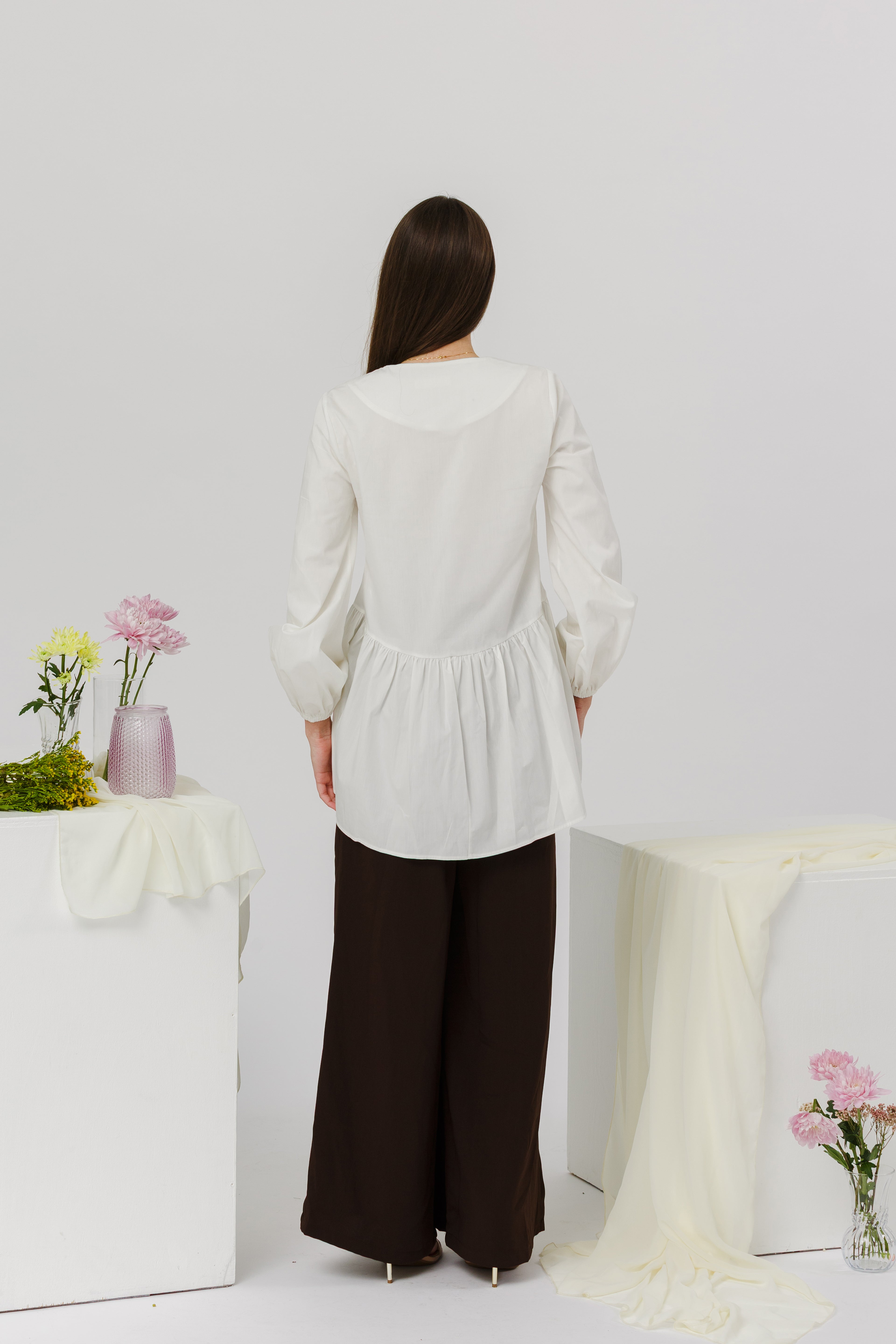 White Bow Tie Tunic