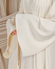 Cream Low Waisted Abaya Set (3 pcs)- Final Sale