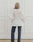 White Cotton Smocked Tunic