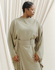 Khaki Belted Kaftan- Final Sale