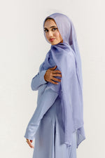 Load image into Gallery viewer, Periwinkle Satin Slip Dress - Final Sale
