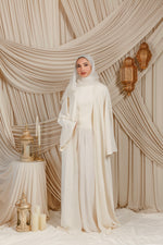 Load image into Gallery viewer, Cream Low Waisted Abaya Set (3 pcs)
