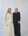 Black Ruched Top & Maxi Skirt Set