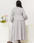 Light Gray Balloon Top & Maxi Skirt Set