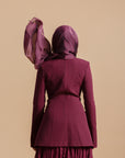 Burgundy Buttoned Blazer Tunic