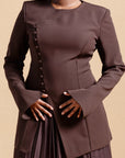 Espresso Buttoned Blazer Tunic