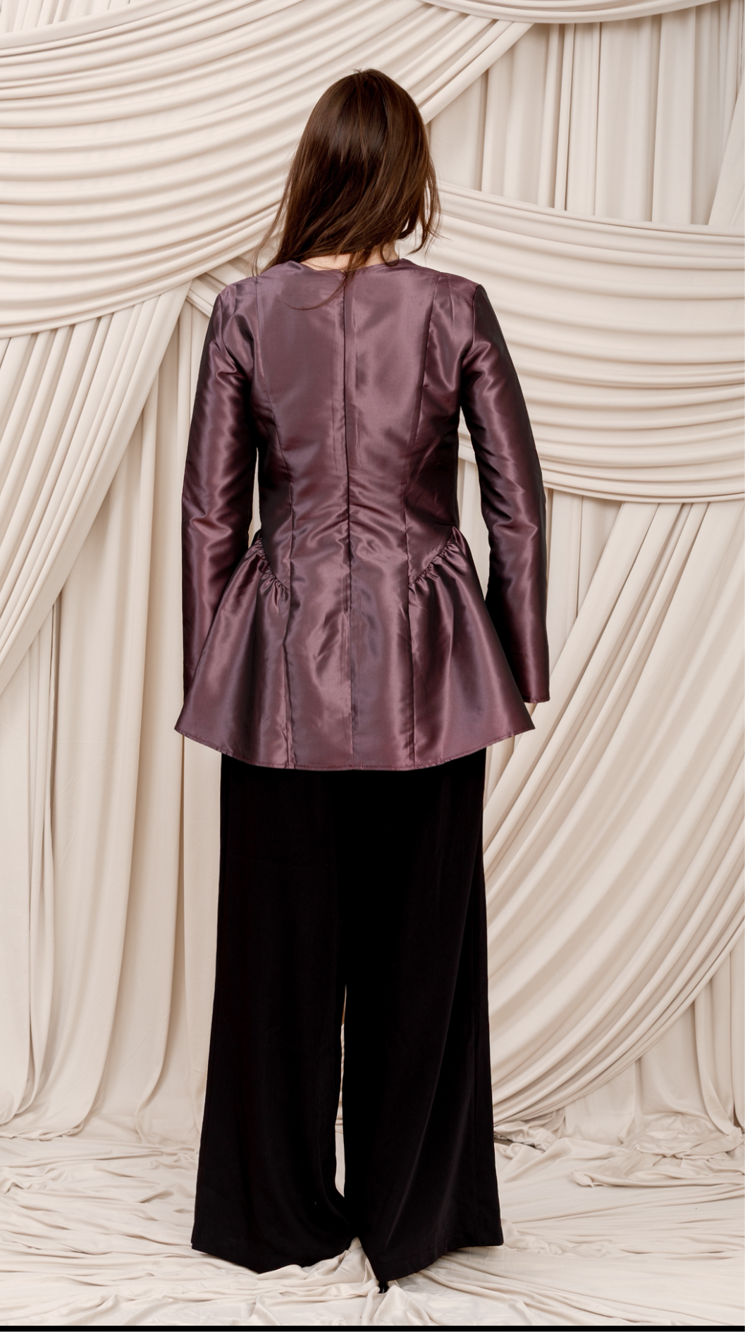 Mauve Purple Taffeta Peplum Tunic – Summer Evenings