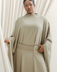 Khaki Belted Kaftan- Final Sale
