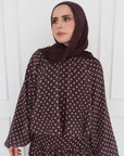 Brown & Pink Polkadot Low Waisted Skirt Set