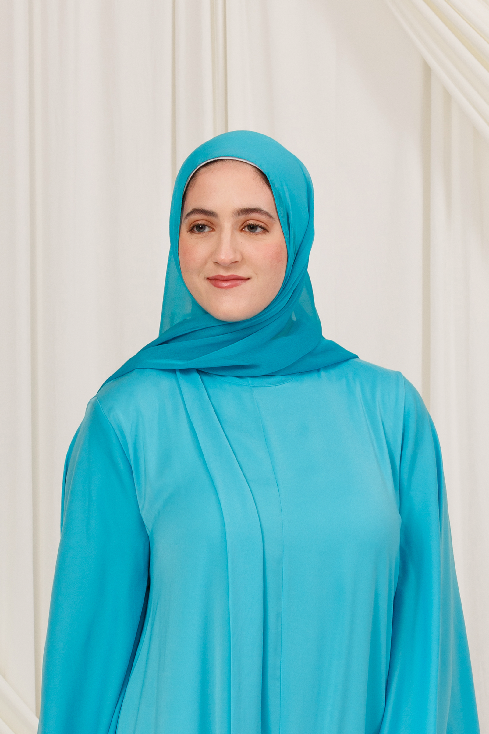 Aquamarine Matte Chiffon Scarf