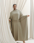 Khaki Belted Kaftan- Final Sale