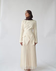 Cream Pleated Chiffon Skirt - Final Sale