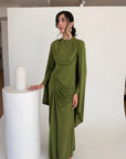 Fern Jersey Cape Gown