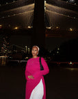 Fuchsia Asymmetric Slit Tunic