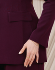 Plum Peplum Buttoned Blazer