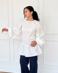 White Cotton Smocked Tunic