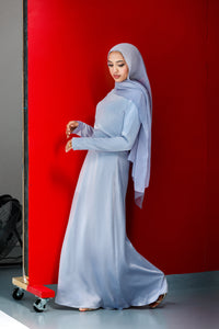 Periwinkle Satin Slip Dress - Final Sale