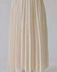 Cream Pleated Chiffon Skirt - Final Sale