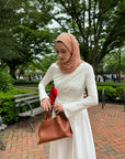 White Asymmetric Draped Dress- Final Sale