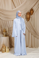Load image into Gallery viewer, Baby Blue Low Waisted Abaya Set (3 pcs)
