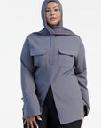 Charcoal Gray Utility Slit Tunic- Final Sale