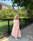 Crepe Blush Asymmetric Draped Dress