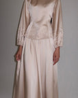Vanilla Gold Embellished Satin Peplum Set