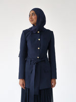 Load image into Gallery viewer, Navy SE Belted Jacket - Final Sale
