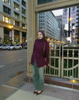 Burgundy Buttoned Blazer Tunic