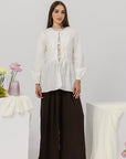 White Bow Tie Tunic