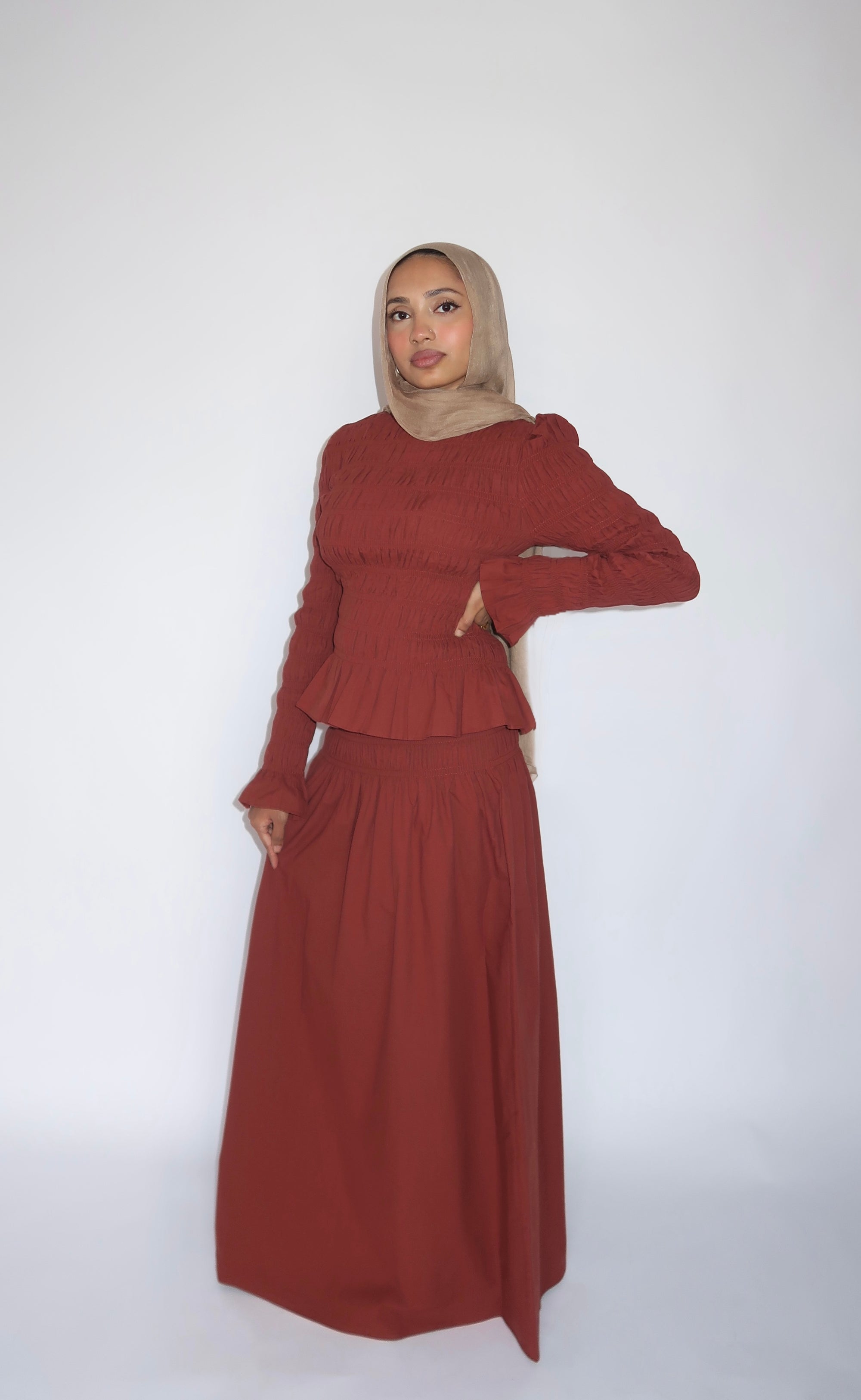 All Spice Ruched Maxi Skirt